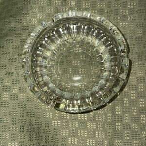 Clear Glass Round Ashtray - Vintage Style